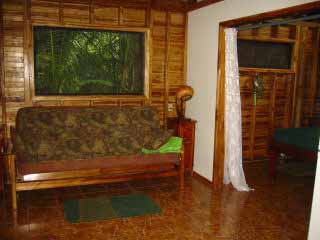 Living room in Teak Cabin